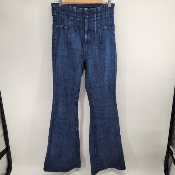 We The Free Jayde Flare Jeans Dark Blue Size 31 - Picture 3 of 10